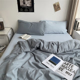 Hot Bedding Set Bedroom Decor Washed Cotton Double Duvet Cover Set Duvet Cover Flat Sheet Quilt Cover Pillowcase Home Textiles