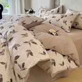 New Style Natural Linen Crinkled Yarn Duvet Cover Skin-friendly, Breathable Pillowcase and Quilt Cover