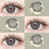 1pair Colorcon Contact Lenses Green Color Lens Natural Brown Eye Contacts Gray Pupils Beautiful Cosmetic Yearly Lenses