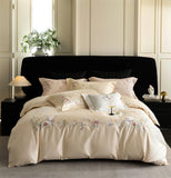 Premium 1000TC Egyptian Cotton Flowers Embroidery Pink Luxury Bedding Set Duvet Cover Flat/Fitted Bed Sheet Pillowcases 4Pcs