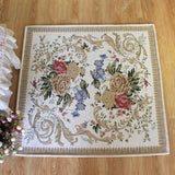 European Carpets For Living Room Square Pastoral Woven Bedroom Rugs Jacquard Flower Home Carpet Door Mat Bedside Hallway Rugs