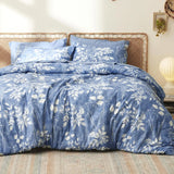 Comforter Set - 7 Pieces Floral Bedding Sets with Reversible Botanical Flowers Comforter, Sheets, Pillowcases & Shams