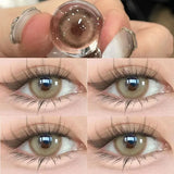 1Pair nature Contact Lenses Soft Lenses Brown Eye Diameter 14.5mm 14.2mm 14.0mm Beautiful pupils Black Lens Myopia Degree