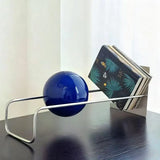 Luxury Desktop Bookshelf Book Holder Spherical Office Storage Rack Desktop Storage Rack Desktop Ornament Organizer