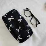 Bow Print Makeup Bag For Women Large Capacity Cosmetic Pouch Multi Use Storage Case Travel Zipper Bag For Glasses Stationery