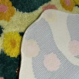 Irregular Tufting Floral Bathroom Mat Soft Bathmat Rug Bedroom Carpet Doormat Floor Anti Slip Pad Aesthetic Home Room Decor
