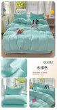 Solid Color Bedding Set Kids Twin Full Queen Size Washed Cotton Single Couple Duvet Cover Set Quilt Cover Pillowcases Bed Linen