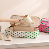 New Polka Dot Hair Dryer Storage Bag with Handle Large Capacity Makeup Bag Dustproof Portable Curler Storage Bag For Travel