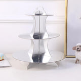 3 Tier Cupcake Stand Gold Silver Dessert Tower Cardboard Cake Display Rack for Wedding Birthday Baby Shower Party Decorations
