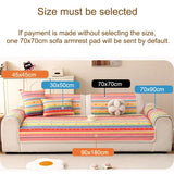 Bohemian Sofa Cushion Rainbow Stripe Chenille Sofa Pad Ethnic Style Non-slip Breathable All Season Universal Sofa Seat Cover