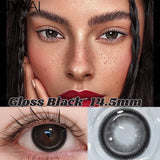 1 Pair Colored Contact Lenses Natural Brown 14.5mm Big Eyes Contacts Cosmetics Green Eye Color Lens Gray Lens Women Makeup