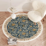 American Retro Carpets for Living Room Light Luxury Bedroom Decor Round Rugs Fluffy Soft Lounge Rug Home Oil Painting Floor Mat