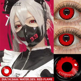 Vampire Red Eye Lenses Halloween Colorful Contact Lenses Devil Cosplay White Anime Eye Lens with Pink Pupils for Partie