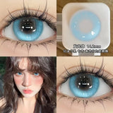 1 Year 2Pcs New Cosplay Colored Contact Lenses Myopia  Anime Cyber Gray Color Contacts with Power Foggy White  Halloween