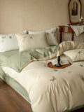Pure Cotton  Embroidery Bedding Cover Ins Sle Single Piece Cotton Flannel Duvet Cover Skin-friendly All Seasons