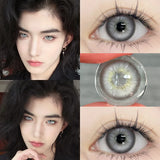 1 Pair Hot Sale Cleopatra Series Green Colored Contact Lenses with Prescription Myopia Lenses Natural Blue Iris Lens