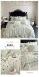 Princess Style Duvet Cover Set Lace Ruffles Rose Embroidery Bed Cover Bed Sheet Pillowcase Soft Bedding Set Decor Gift for Home