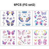 Shiny Butterfly Tattoo Stickers Temporary & Waterproof Removable Winged Animals Pattern Tattoos Insect Flase Tattoo for Party