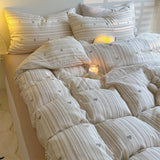 Romantic Dry Flowing Sand Full Cotton Double Layered Bedding Set 4-Piece Spring Soft Naked Sp Bed Canopy Sle