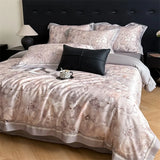 600TC Lyocell Cotton Soft Breathable Flowers Print Bedding Set Duvet Cover Set Bed Sheet/With Elastic Band Bed Sheet Pillowcases