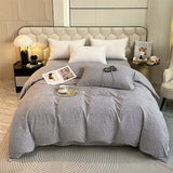 Japanese 100% Cotton Brushed Single Duvet Cover Striped Plaid Quilt Cover for Dorm Home Skin-Friendly Bedding for All Seasons