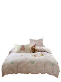 Cute Bear Pure Cotton Bedding Set Cartoon Design Dormi Tee-Piece eet Cover Comforter Cover Cute Girl Bedroom Supplies
