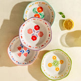 6-inch Flower Shaped Ceramic Salad Bowl Air Fryer Bowl Kitchen Dessert Snack Plate Household Baked Rice And Fruit Bowl