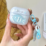 Earphone Case For AirPods 4 Glitter Fish Mermaid Star Pearl Protective Case with Keychain for Airpods 1 2 3 4th Pro Pro2