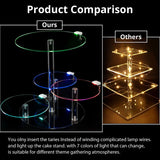 Ikeehome  4-Tier Acrylic Paper Cup Holder with Led 灯, Colorful Round Paper Cup Holder, Birthday Anniversary, Wedding Party Decoration