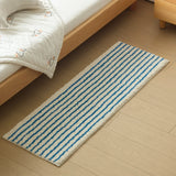 Long Tufting Stripe Bedroom Rug Bathrooom Mat Geometric Soft Fluffy Bathmat Bedside Carpet Floor Anti Slip Pad Chic Home Decor
