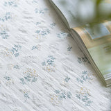 Rectangle White Lilac Tablecloth Boho Farmhouse Table for Cover Wedding Birthday Baby Party Shower Dinner Table Retro Decoration