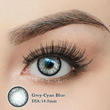 1pair New Colored Contact Lenses with Degree Blue Fashion Green Iris Series Lenses Yearly urban Gray  Make Up Yearly