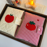 Cute Tomato Cloth Cover A6 Notebook Handcrafted Daily Schedule Book Portable Student Journal Writing Handbook with Inner