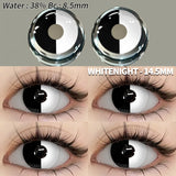 2pcs Cosplay Colored Contact Lenses Crazy White Contact Lenses Anime Black Eye Lenses Halloween Beauty Makeup Lens