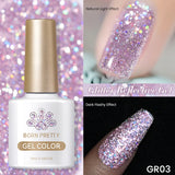 Reflective Glitter Gel Nail Polish Sliver Champagne Sparkling Sequin Semi-permanent Varnishes Soak Off Nail Art Deco