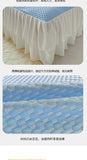 2/3pcs Summer Cooling Princess Bed Skirt Set Class A Mattress Cover Single Soft Mat Room Decor Bedspread Ice Silk Bean Cool Mat