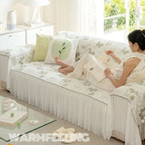 Elegant Printed Sofa Towel with Skirt Hem French Anti Slip Couch Cover for Living Room All Inclusive Home Decor for All Seasons