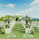 2Pcs Moon Arch Stand,2m/78.7in Height – Elegant Crescent Shaped Wedding Backdrop Frame, Multipurpose Double Bar Support Structure