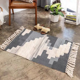 Retro Bohemia Hand Woven Cotton Linen Carpet Tassel Rug Floor Mat Tapestry Decorative Blanket Home Decor