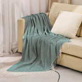 Herringbone Faux Cashmere Throw Blanket Lightweight Fuzzy Soft Cozy with Chevron Fringe Travel-Friendly Farmhouse Christmas Gift