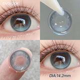 2PCS Fixed-Axis Lens Half Year Roasted Coconut Soft Contact Lenses Natural Highlight Black For Daily Makeup