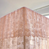 Luxurious Palace Mosquito Net with White Holder Romantic Three-door Lace Bed Curtain  Room Decor 1.5m 1.8m Size