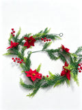 Hanging 180CM pine needles pine cypress red fruit poinsettia Christmas wreath rattan ring Christmas decorations