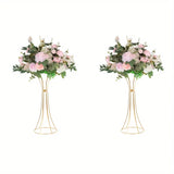 Ikeehome  2 high gold vases, artificial flower racks for wedding parties, birthday events, family receptions, Christmas  Halloween decor
