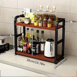 2-Tier Metal Countertop Shelf Space Saving Kitchen Seasoning Condiments Organizer Rack Rustproof Coffee Mugs Cup Storage Rack