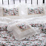 Romantic Ruffle Lace Cushion Cover ,100% Cotton Cloth Pillow Covers Decorative , Bed Throw Pillow Case , Sofa Cushion No Core