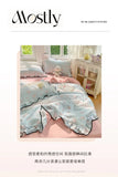 Korean StyleFloral Printed Summer Quilt Soft Skin-friendly Comforter Adults Single Double Washable Summer Lightweight Quilt 1PC