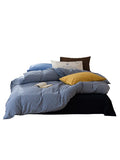 Ikeehome  Mixed Color Cotton Bedding Set Plain Cotton Waed Fabric Color Woven Design Dormi Tee Piece Set Pure Cotton Bed Canopy