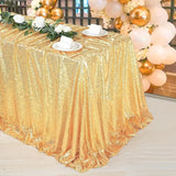 Rectangle Table Cover Golden Sequin Tablecloth Long for Wedding Birthday Party Baby Shower Events Independence Day Decorations