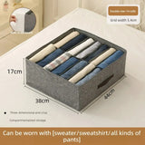 Household Clothes Storage Box Double Row Grid Fabric Storage Box Foldable Drawer Style Wardrobe Portable Storage Layered Storage